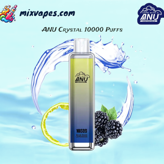 ANU Crystal 10000 Puffs Rechargeable Vape Smooth Mesh Coil for Maximum Flavor